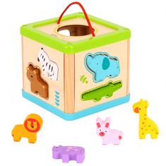 Tooky Toy Fa oktatási kocka szortírozó állatok