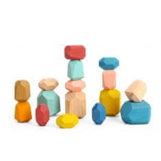 Tooky Toy Wooden Balancing Pebbles Educational Montessori 16 el. FSC tanúsítvánnyal