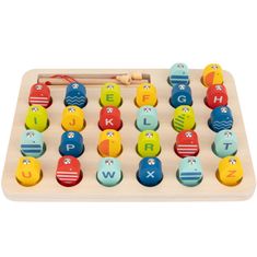 Tooky Toy Fából készült halfogó játék tanulási betűk 29 el.