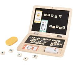 Tooky Toy Fa laptop Montessori kirakós puzzle Betűk írásának tanulása Szárazon törölhető tábla 58 el.