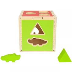 Tooky Toy fa oktatási kocka Sorter állatok geometriai figurák