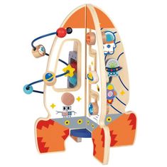 Tooky Toy Nagy fa oktató játék Multifunkcionális rakéta
