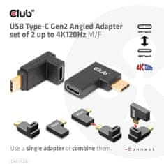 Club 3D Adapterkészlet USB-C Gen2 angled adapter set of 2, 4K120Hz CAC-1528 (M/F)