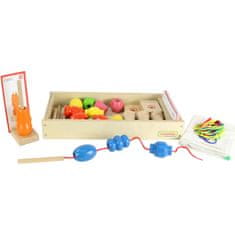 Masterkidz Nagyméretű Montessori fa fűzős játék
