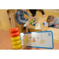Masterkidz Nagyméretű fa fűzős játékkártyák Montessori dobozban