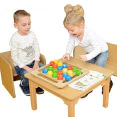 Masterkidz Színes labdák fa játék gyerekeknek Montessori