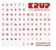 PremiumCord ukrán billentyűzet matrica - piros