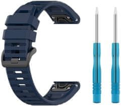 FIXED Silicone Strap szilikon óraszíj Garmin QuickFit 26mm számára, kék, FIXSST-QF26MM-BL