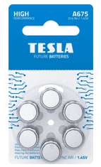 Tesla Batteries akkumulátorok fejhallgatóhoz PR675 Zinc Air 6 db 1099137161