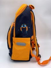 Klarion Minőségi ergonomikus narancssárga-kék iskolatáska Tom