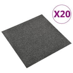 shumee 20 db antracitszürke szőnyegpadlólap 5 m² 50 x 50 cm