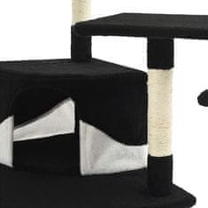 Greatstore fekete/fehér macskabútor szizál kaparófákkal 203 cm