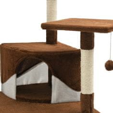 Greatstore barna/fehér macskabútor szizál kaparófákkal 203 cm