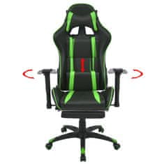 Greatstore zöld dönthető versenyautó ülés alakú irodai szék lábtartóval