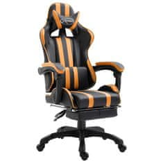Greatstore narancssárga műbőr gamer szék lábtartóval