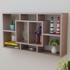 shumee 242549 Floating Wall Display Shelf 8 Compartments Oak Colour