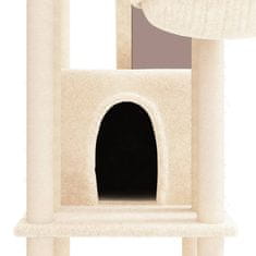 Greatstore krémszínű macskabútor szizál kaparófákkal 201 cm