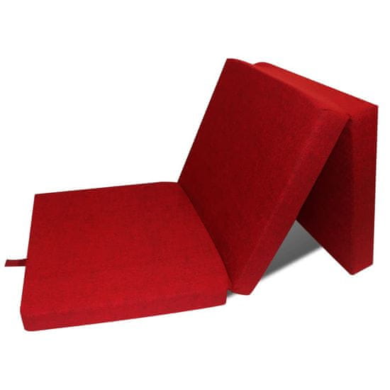 shumee háromrét összehajtható piros matrac 190 x 70 x 9 cm