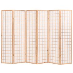 Greatstore 6 paneles, természetes, japán stílusú paraván 240 x 170 cm