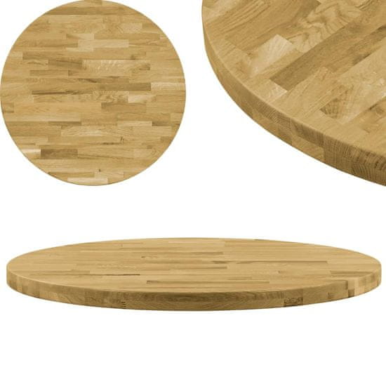 shumee kerek tömör tölgyfa asztallap 44 mm 800 mm