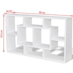 shumee 242548 Floating Wall Display Shelf 8 Compartments White