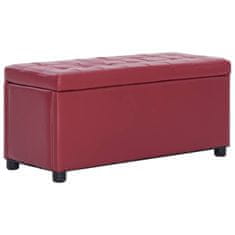 Greatstore 281374 Storage Ottoman 87,5 cm Wine Red Faux Leather