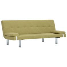 Greatstore 282188 Sofa Bed with Two Pillows Green Polyester