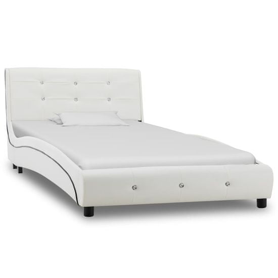 shumee fehér műbőr ágykeret 90 x 200 cm