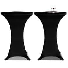 Greatstore 4 db fekete sztreccs asztalterítő bárasztalhoz Ø60 cm