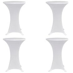Greatstore 4 darab fehér sztreccs asztalterítő bárasztalhoz Ø80 cm
