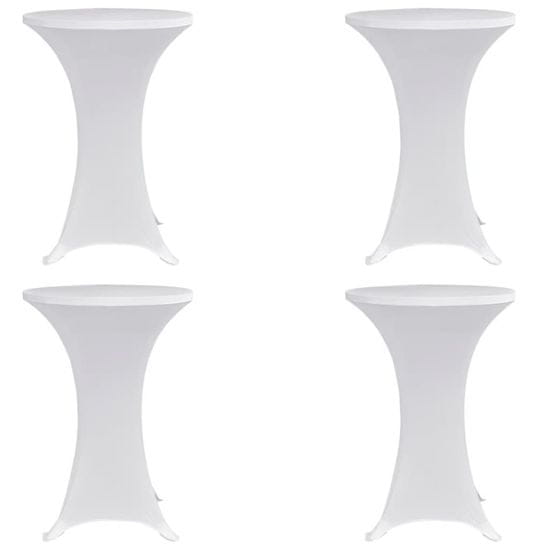 shumee 4 darab fehér sztreccs asztalterítő bárasztalhoz Ø80 cm