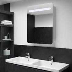 Greatstore tükrös fürdőszobaszekrény LED világítással 60 x 11 x 80 cm