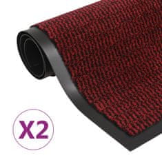 shumee 2 db piros négyszögletes bolyhos szennyfogó szőnyeg 80 x 120 cm
