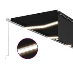 shumee antracitszürke kihúzható LED-es napellenző redőnnyel 6 x 3 m