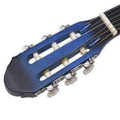 shumee kék 4/4-es klasszikus gitár kezdőknek tokkal 39"