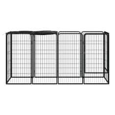 shumee 10-paneles fekete porszórt acél kutyakennel 50 x 100 cm
