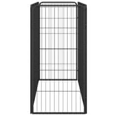 shumee 8-paneles fekete porszórt acél kutyakennel 50 x 100 cm