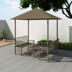 shumee tópszínű kerti pavilon asztallal, padokkal 2,5x1,5x2,4 m 