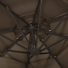 Greatstore 4 szintes tópszínű napernyő alumíniumrúddal 3 x 3 m
