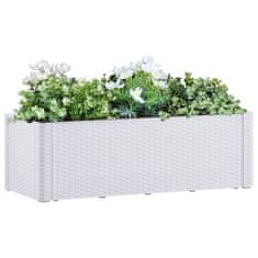 Greatstore fehér kerti magaságyás önöntöző rendszerrel 100 x 43 x 33 cm
