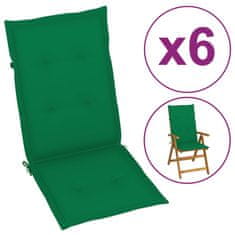 shumee 6 db zöld párna kerti székhez 120 x 50 x 4 cm