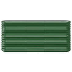 Greatstore zöld porszórt acél kerti magaságyás 152x40x68 cm