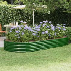 shumee zöld porszórt acél kerti ültetőláda 296 x 140 x 36 cm