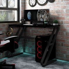 Greatstore fekete ZZ-lábú gamer asztal 110 x 60 x 75 cm