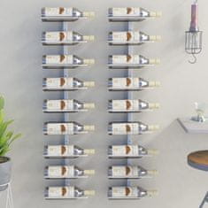 shumee 2 db fehér vas falra szerelhető bortartó állvány 9 palacknak
