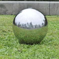 Greatstore kerti gömb alakú rozsdamentes acél szökőkút LED-fényekkel 30 cm