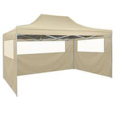 shumee összecsukható, felállítható sátor 4 oldalfallal 3 x 4,5 m krémfehér
