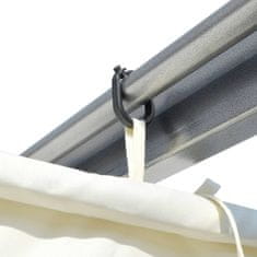 shumee fehér-krémszínű acélpergola behúzható tetővel 3 x 3 m