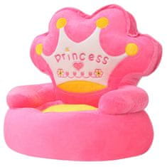 Greatstore rózsaszín plüss gyerekszék "princess" felirattal