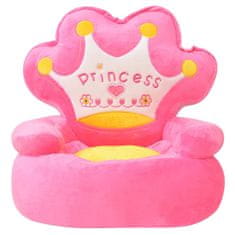 Greatstore rózsaszín plüss gyerekszék "princess" felirattal